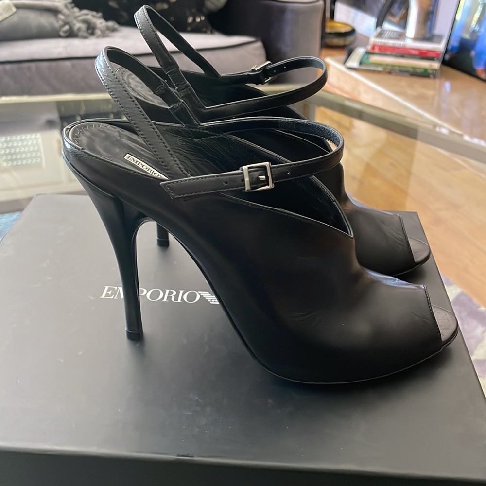 Peep toe high heels